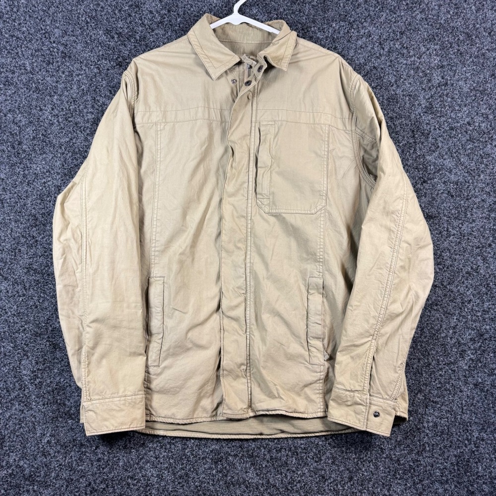 Carbon2Cobalt Mens Khaki Tan‎ 100% Cotton Full Zip Utility Jacket Size L
